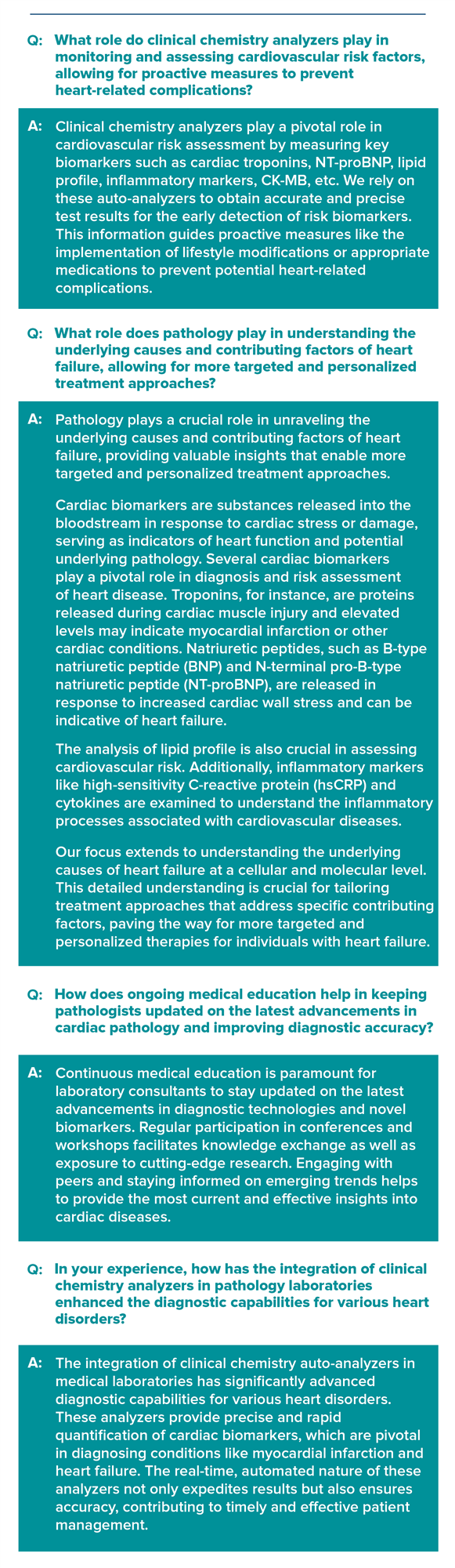 Dr Anjali Manocha on biochemistry analyzers' role in screening heart conditions